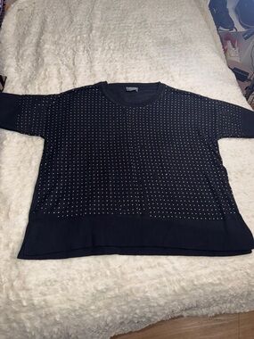 Women’s Black Studded Crewneck Sweater